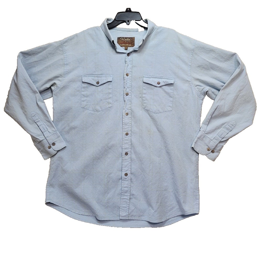 Walls‎ Ranch Wear Shirt Plaid Western Button Up Pockets Workwear XLT Work  FLAW